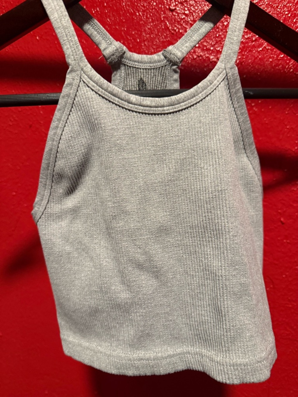 005. Pre loved Free People Light Gray Ribbed Cropped Tank